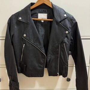 Black Leather Moto Jacket